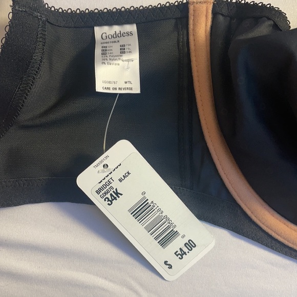 Bridget Black Banded NWT Bra Goddess 34K - Picture 12 of 12